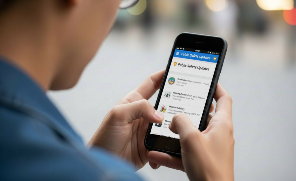 治安情報を確認しているスマホ画面