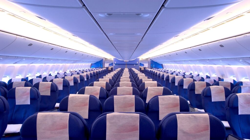 飛行機内の座席の写真